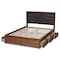 Baxton Studio Elin Upholstered Walnut Finished King Size Platform Bed with Drawers 159-9871 - alternate 8